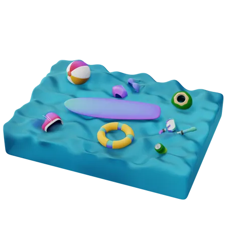 Random Floating Things  3D Illustration