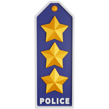 Rango policial de tres estrellas  3D Icon