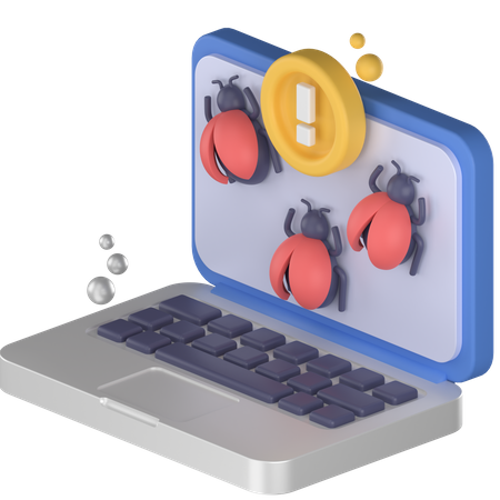 Ransomware laptop  3D Icon