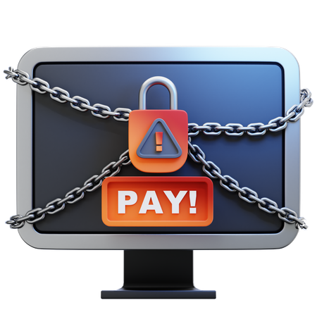 Bloqueio de ransomware  3D Icon