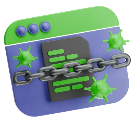 Ransomware Lock  3D Icon