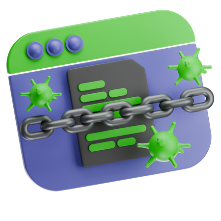Ransomware Lock  3D Icon