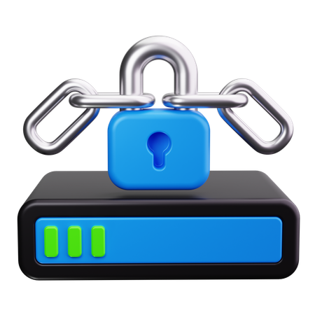 Ransomware-Sperre  3D-Symbol