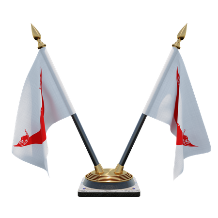 Rapa nui chile soporte de bandera de escritorio doble  3D Flag