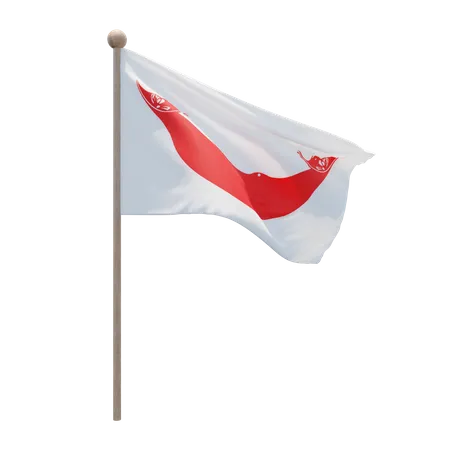 Rapa Nui Chile Flagpole  3D Flag