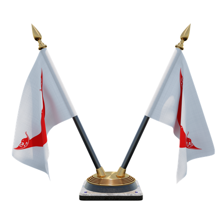 Suporte de bandeira de mesa dupla rapa nui chile  3D Flag