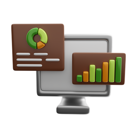 Rapport d'activité sur moniteur  3D Icon