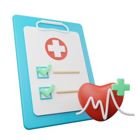 Rapport de contrôle cardiaque  3D Icon
