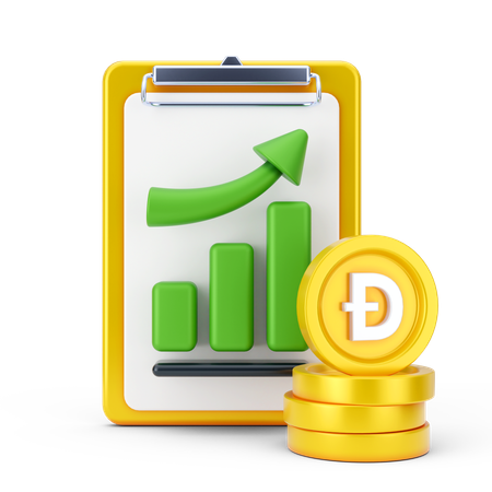 Rapport sur la croissance du dogecoin  3D Icon