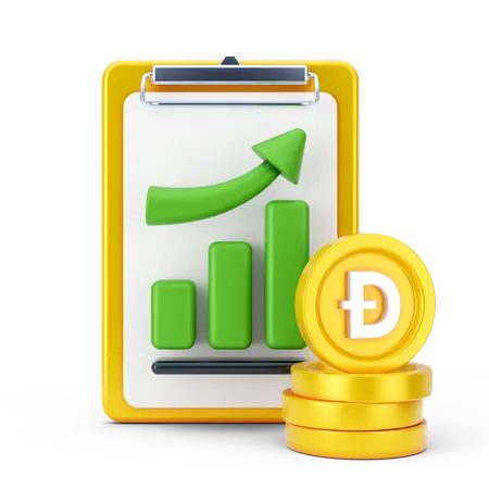 Rapport sur la croissance du dogecoin  3D Icon