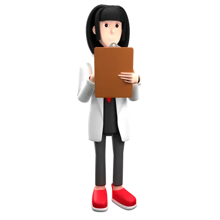 Docteur tenant un rapport  3D Illustration