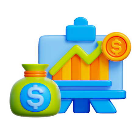 Rapport de données financières  3D Icon