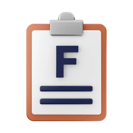 Rapport de note f  3D Icon