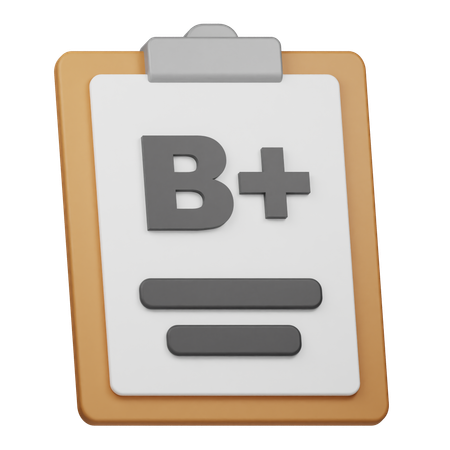 Rapport de note B+  3D Icon