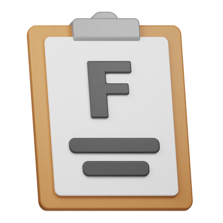 Rapport de note f  3D Icon