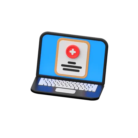 Rapport de santé en ligne  3D Icon