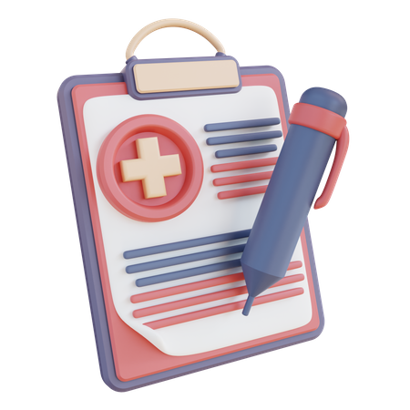 Rapport de test de santé  3D Icon