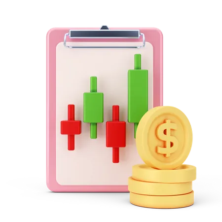 Rapport de trading en dollars  3D Icon