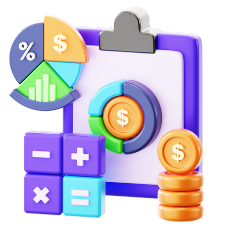 Rapport financier  3D Icon