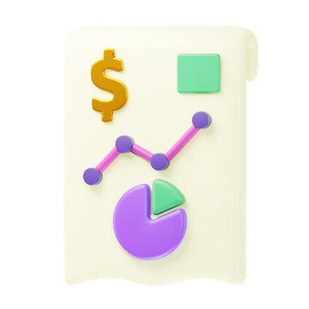 Rapport financier  3D Icon