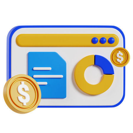 Rapport financier  3D Icon