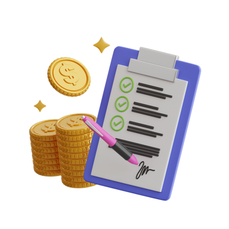 Rapport financier  3D Icon