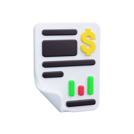 Rapport financier  3D Icon