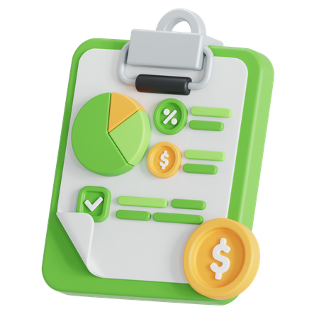 Rapport financier  3D Icon