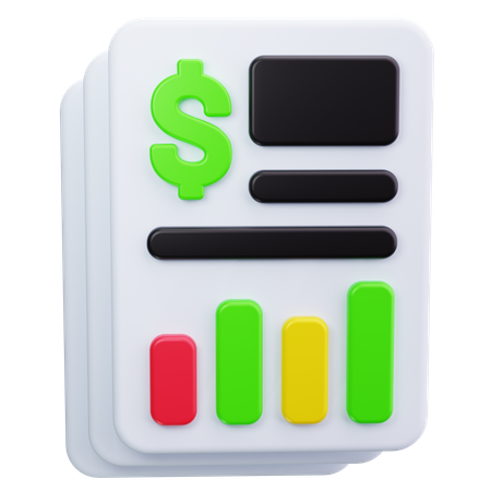 Rapport financier  3D Icon