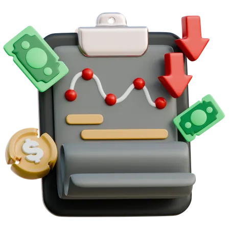 Rapport financier  3D Icon