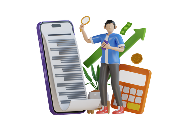 Rapport financier  3D Icon