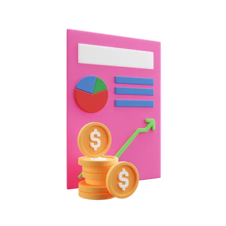 Rapport financier  3D Illustration