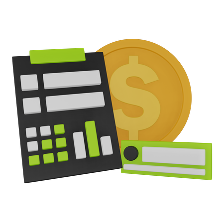 Rapport financier  3D Icon