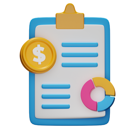 Rapport financier  3D Icon