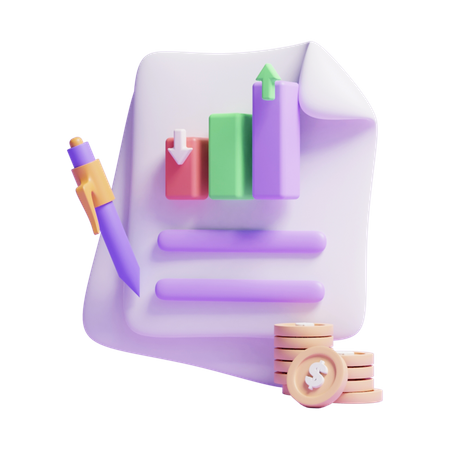 Rapport financier  3D Icon