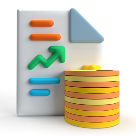 Rapport financier papier  3D Icon