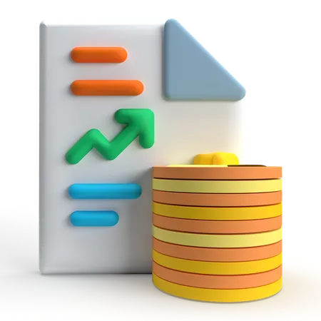 Rapport financier papier  3D Icon