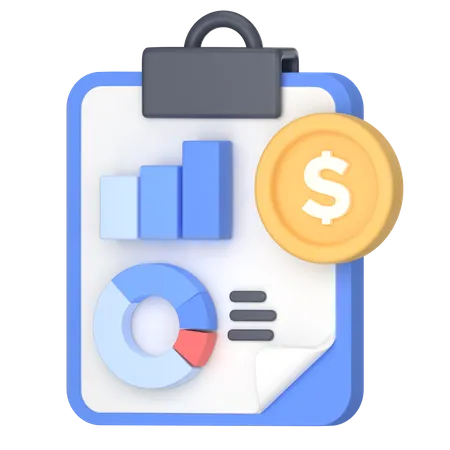 Rapport financier papier  3D Icon