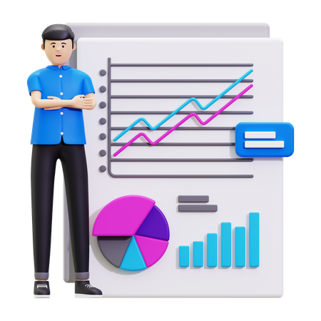 Reporting de données commerciales  3D Illustration