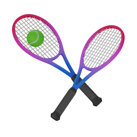 Raqueta De Tenis Con Pelota 3D Icon