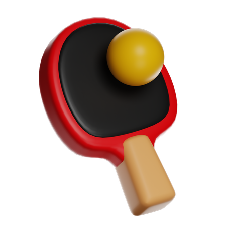 Pala y pelota de tenis de mesa  3D Icon