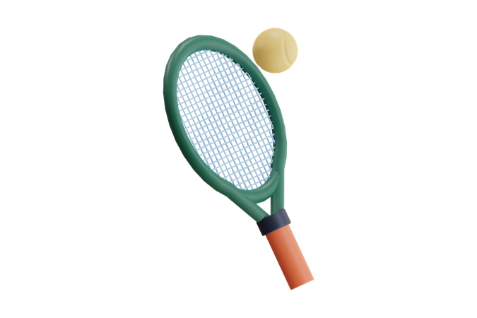 Raqueta y pelota de tenis  3D Icon