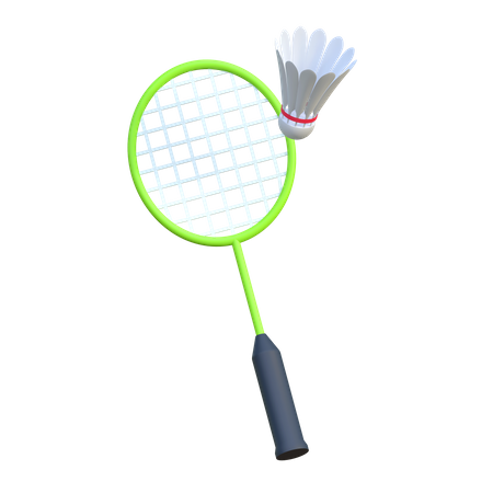 Raquete e peteca de badminton 3D Icon