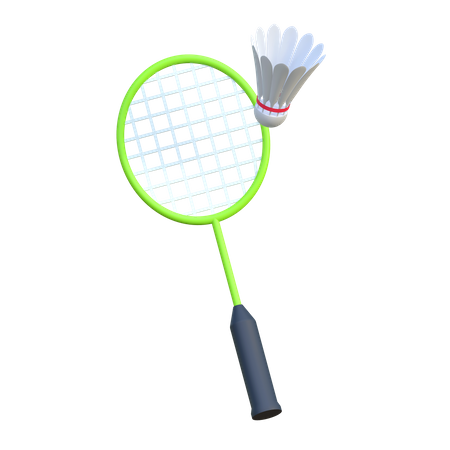 Raquete e peteca de badminton  3D Icon