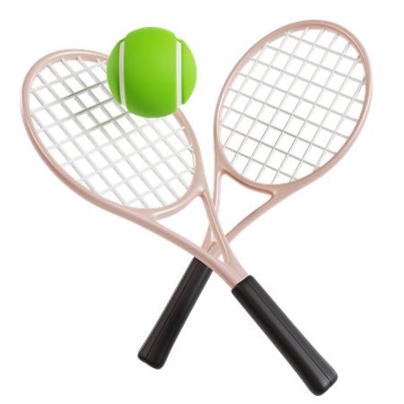 Raquettes et balles de tennis  3D Icon