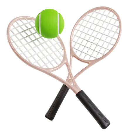 Raquettes et balles de tennis  3D Icon