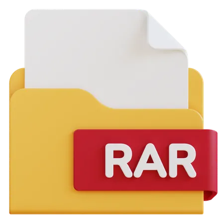 3 D Rar File Extension Folder 3D Icon