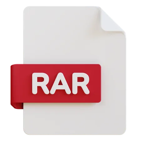 3 D Illustration Of Rar File Extension 3D Icon