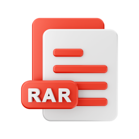 RAR File 3D Illustration