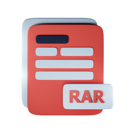 Rar file extension  3D Icon